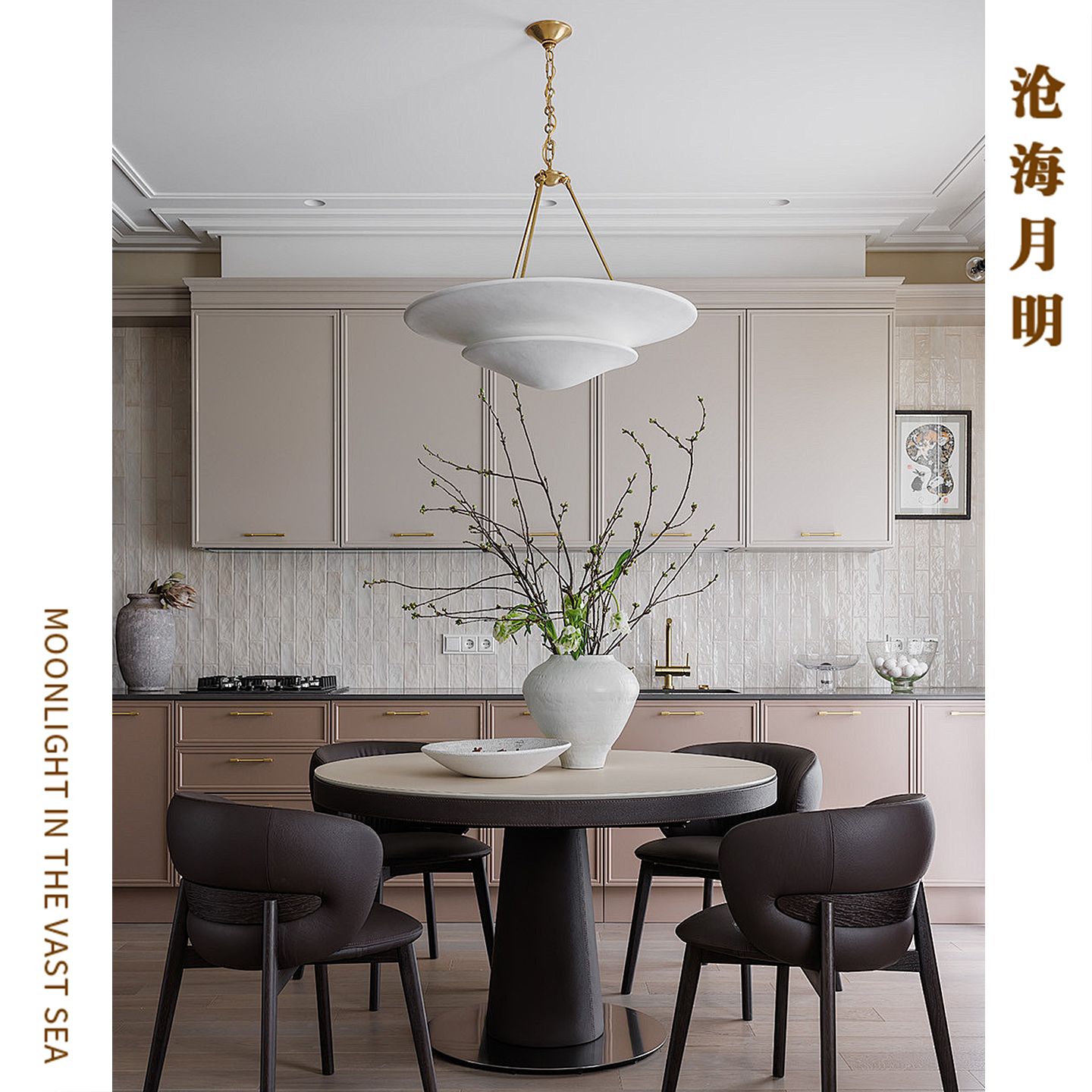 美式vc客厅餐厅法式石膏全铜吊灯设计师复古复古别墅卧室侘寂风灯 - 图2