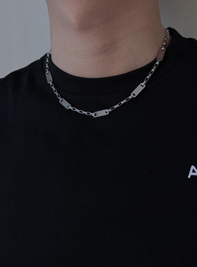 长牌钛钢拼接男女锁骨链