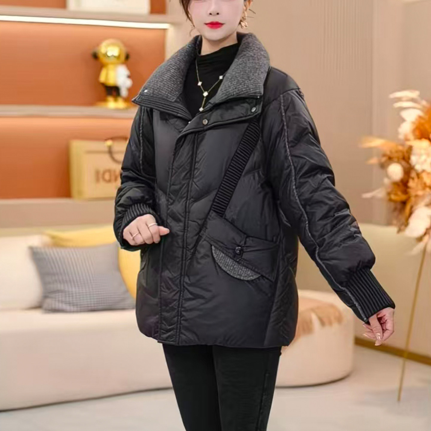 大码轻薄保暖羽绒棉服女冬季新款时尚妈妈装宽松显瘦气质棉衣外套,淘宝优惠券,粉丝福利购,淘宝优惠卷