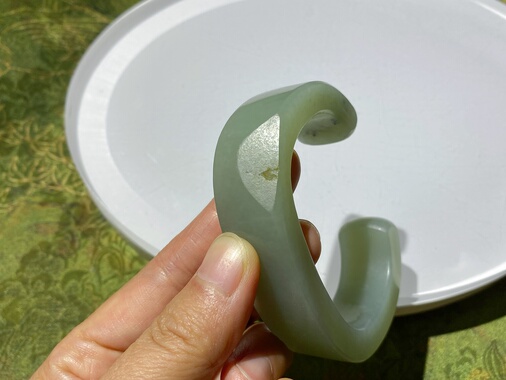 新疆和田玉手镯籽料青花手镯墨点卡镯开口镯