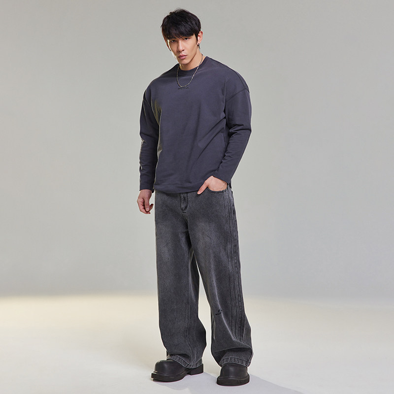 肌肉狗 长袖T恤男春季时尚美式绣花圆领宽松休闲训练服健身上衣,淘宝优惠券,粉丝福利购,淘宝优惠卷