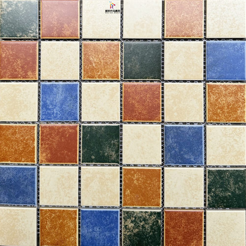 外墙田园复古五彩仿古陶瓷马赛克玄关厨房卫生间阳台防滑瓷砖背景 - 图2