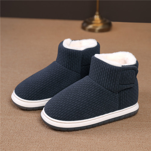冬季加绒加厚防滑老人包跟棉拖鞋居家外穿厚底男女款保暖高帮棉鞋 - 图2