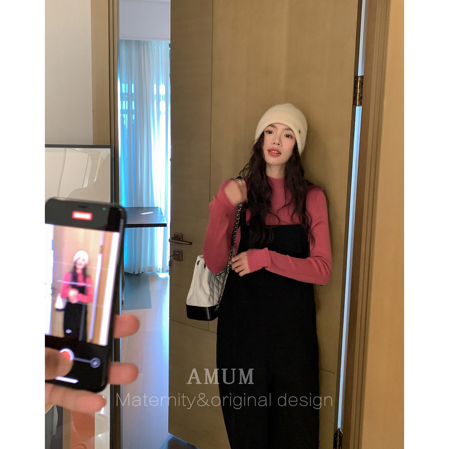 ◆AMUM孕妇装◆在九月~古着感通勤百搭黑色灯芯绒吊带背带裤,淘宝优惠券,粉丝福利购,淘宝优惠卷