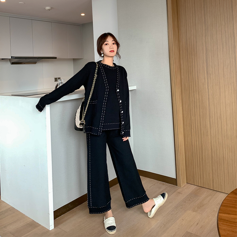 2020 孕妇装针织上衣开衫阔腿长裤三件套套装 秋装新款 2020 孕妇装针织上衣开衫阔腿长裤三件套套装 秋装新款