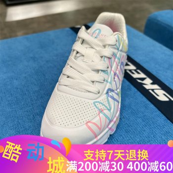 Skechers Skechers ເກີບເດັກຍິງໃຫມ່ພາກຮຽນ spring ຄວາມຮັກໃຫມ່ graffiti ຮ່ວມເກີບກິລາບາດເຈັບແລະ 314065L