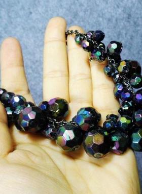 黑色波西米亚风水钻夸张毛衣链