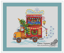 Cross Stitch Saga Format Redrawing of the XSDs Source File Electronic Drawing Santa Gift Car