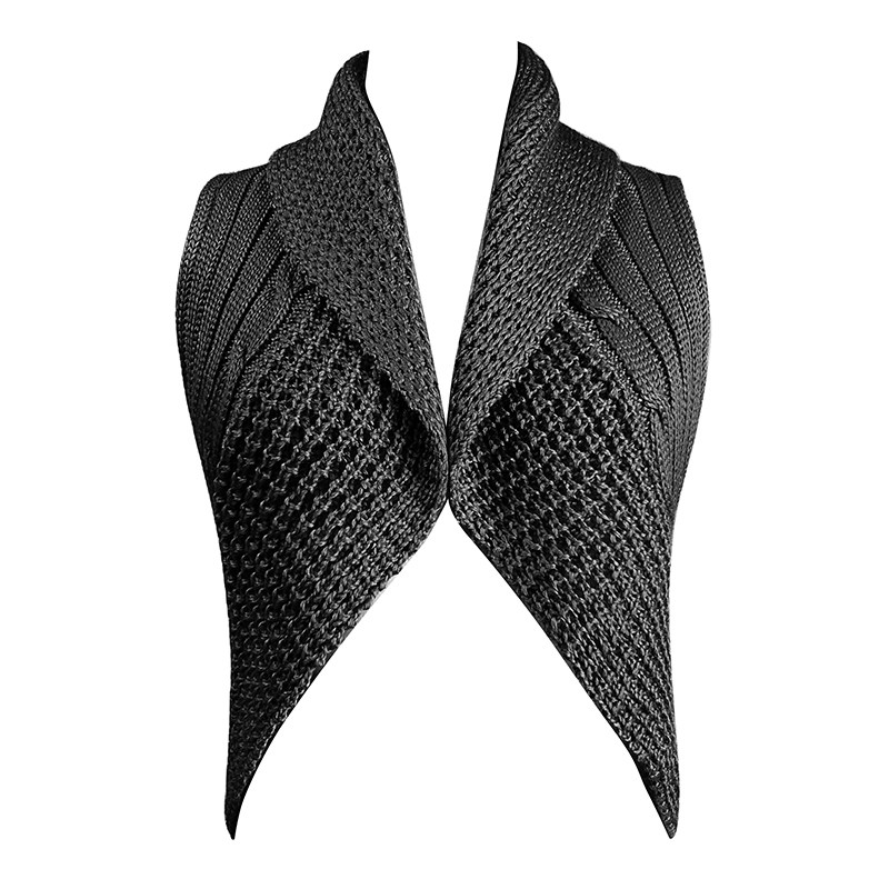 品牌黑色羊毛披肩开衫坎肩女2026弹力修身性感镂空蓝色马甲外穿,淘宝优惠券,粉丝福利购,淘宝优惠卷