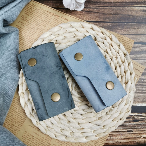 Оригинальная кожаная ключница ручной работы, модная камуфляжная сумка-органайзер, брелок, простой и элегантный дизайн