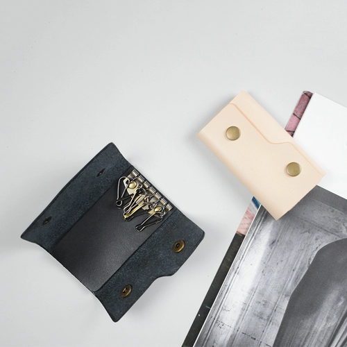 Оригинальная кожаная ключница ручной работы, модная камуфляжная сумка-органайзер, брелок, простой и элегантный дизайн