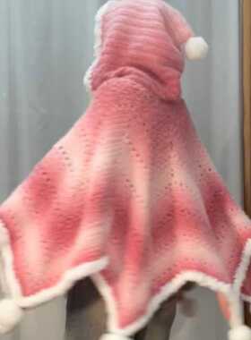 七星毯披肩斗篷diy钩织手工材料包送闺蜜女友礼物渐变毛线团带帽