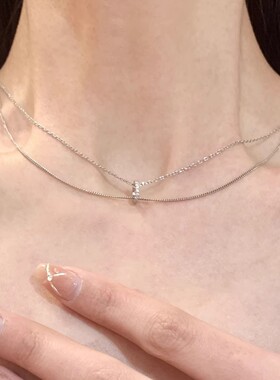 双层项链小众设计感时尚气质百搭冷淡风吊坠锁骨链个性高级感冬季