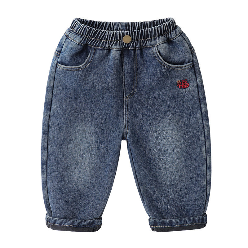 男童新年款加绒牛仔裤冬装2025新款儿童宝宝小童童装冬款裤子包邮,淘宝优惠券,粉丝福利购,淘宝优惠卷