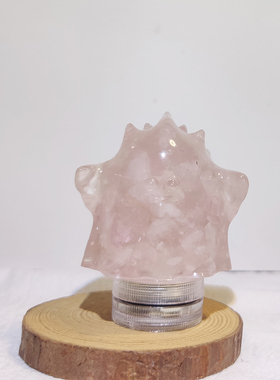 日系水晶小怪兽滴胶发光桌面摆件