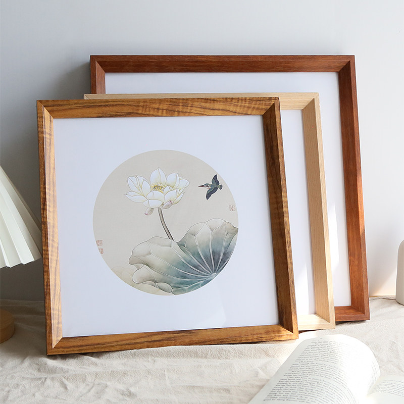 正方形实木画框装裱相框挂墙国画框十字绣裱框钻石画50cm33定制38,淘宝优惠券,粉丝福利购,淘宝优惠卷