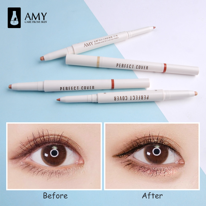 amy安美化妆品旗舰店Amy/安美双头两用卧蚕笔眼妆防水不晕染珠光眼影笔初学者自然高光1