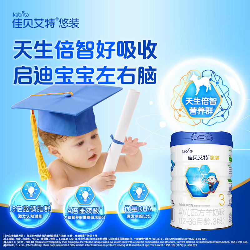 佳贝艾特荷兰进口悠装pro*羊奶粉 kabrita婴幼儿羊奶粉