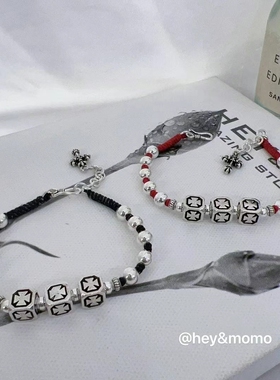 heymomo925银复古蜜蜡手链
