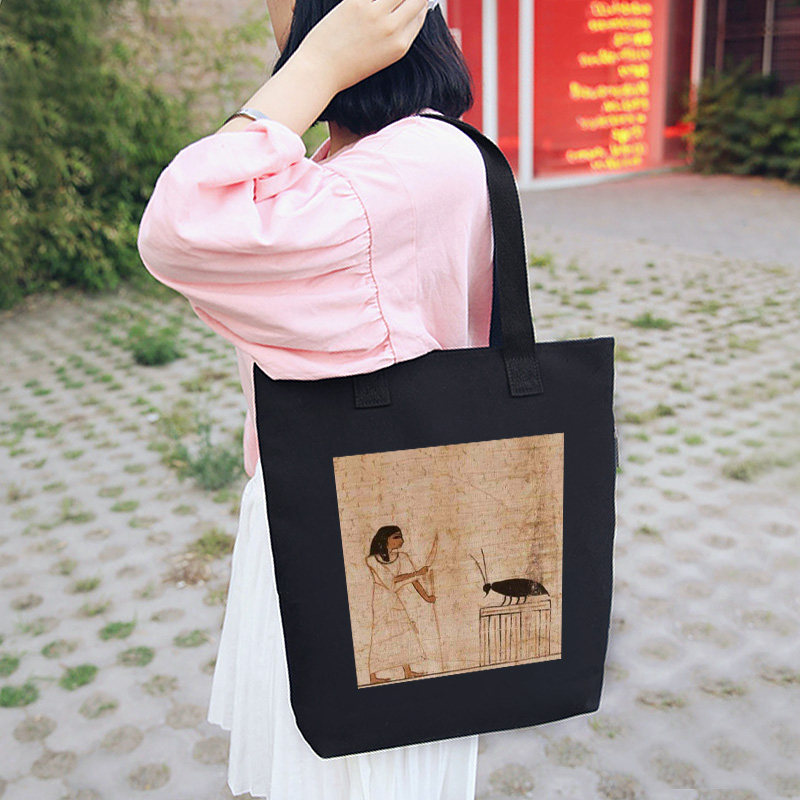 秀洛埃及人也怕蟑螂单肩斜挎手提包购物袋托特包女大容量通勤背包,淘宝优惠券,粉丝福利购,淘宝优惠卷