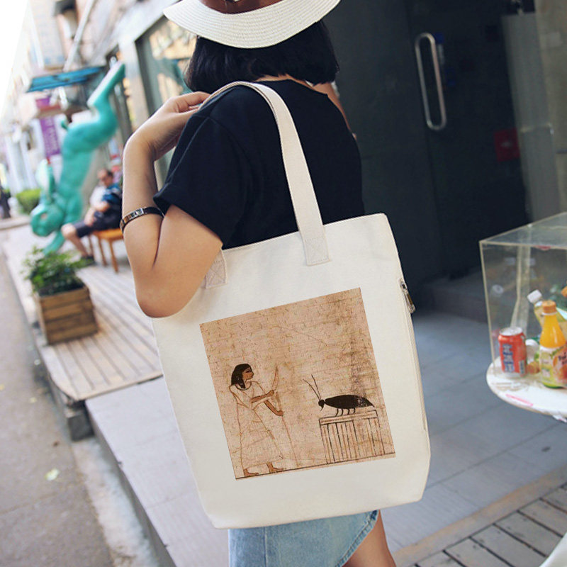 秀洛埃及人也怕蟑螂单肩斜挎手提包购物袋托特包女大容量通勤背包,淘宝优惠券,粉丝福利购,淘宝优惠卷