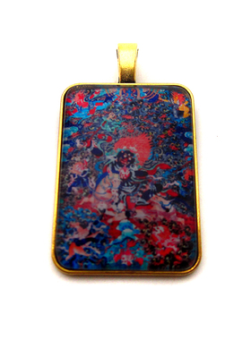 YC23A15精品吉祥天母古金铜合金佛牌项链藏地法会结缘小吊坠定制