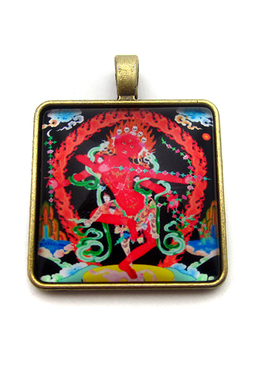 YC3049精品作明佛母古青铜合金唐卡佛牌吊坠藏地法会结缘挂坠定制