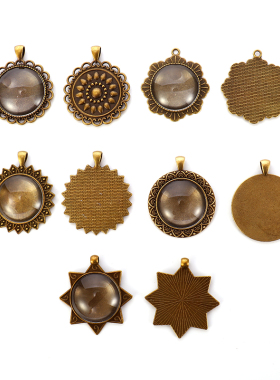 diy时光宝石底座吊坠定制照片