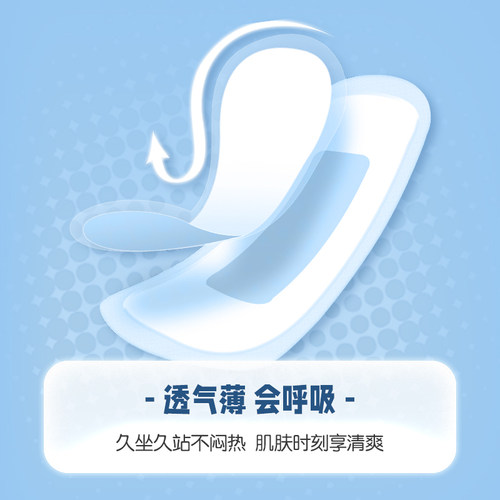 倍舒特迷你型卫生巾女180mm超薄透气直条姨妈巾护垫官方正品60片 - 图2