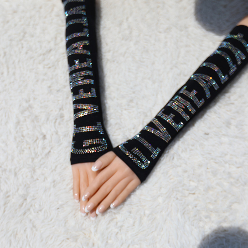 冰丝袖套字母夏季薄款防紫外线户外韩版性感卡通亮钻防晒手臂套袖,淘宝优惠券,粉丝福利购,淘宝优惠卷