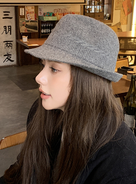YOUR原创冬季羊毛小礼帽男女款高档针织爵士帽复古英伦风百搭毡帽