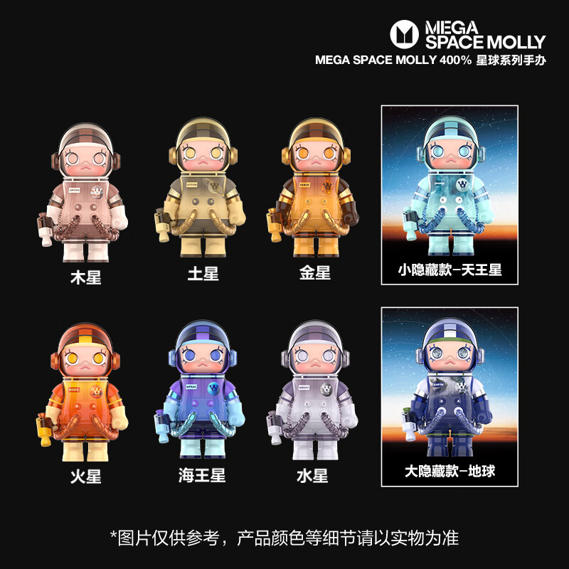 POP MART泡泡玛特 MEGA SPACE MOLLY 400%星球系列大号收藏手办 - 图1