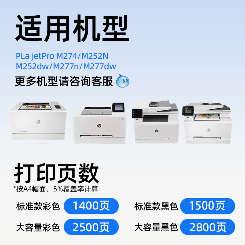 适用惠普M277dw硒鼓HP201A M252dw M252n  LaserJet Pro MFP  M274n m277n易加粉彩色激光打印机墨粉盒CF400a - 图0