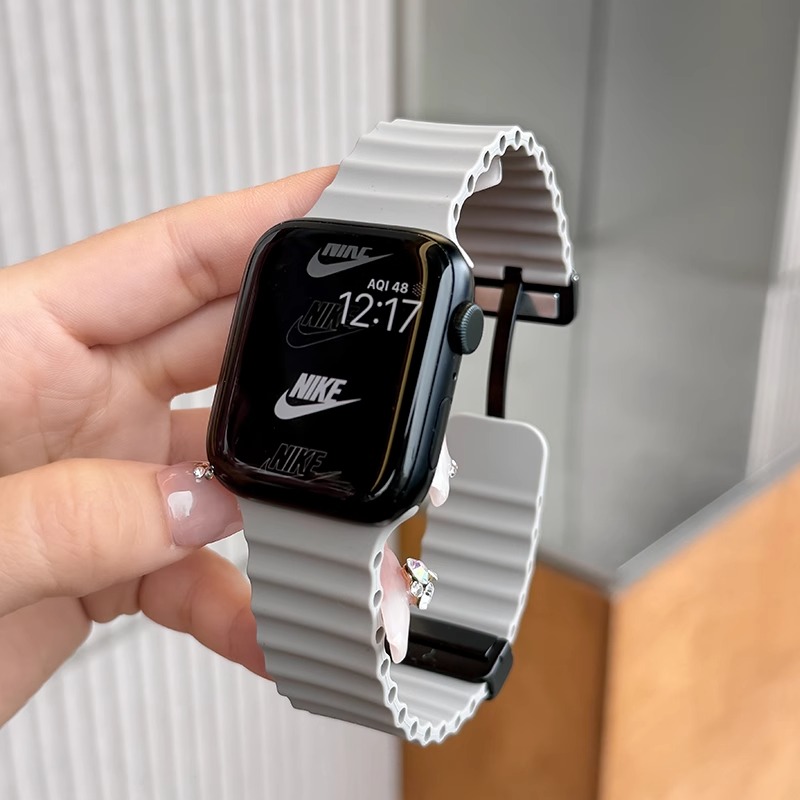 适用iwatch表带海洋applewatchultra2表带s9运动硅胶se苹果手表表带s8新款49mm45/44/42男士女s7个性潮创意s6 - 图1