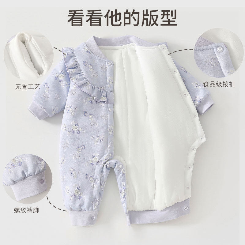 品牌撤柜清仓中国风女宝宝连体衣夹棉秋冬装120g加厚棉服婴儿爬服,淘宝优惠券,粉丝福利购,淘宝优惠卷