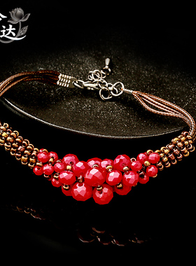 伶达饰品手链民族风新中式饰品古风彩色珠子质感女士时尚潮流