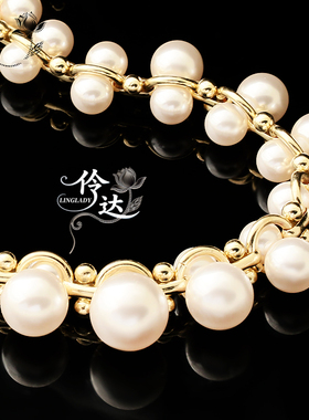 LINGLADY轻奢小众珍珠项链女白色多尺寸编织颈链高级精致