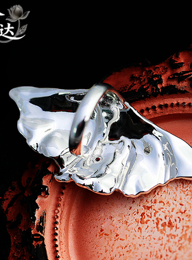 LINGLADY银色不规则立体几何开口戒指男女个性霸气指环