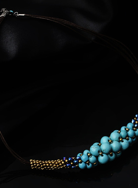 原创手工串珠新款水晶包邮毛衣链