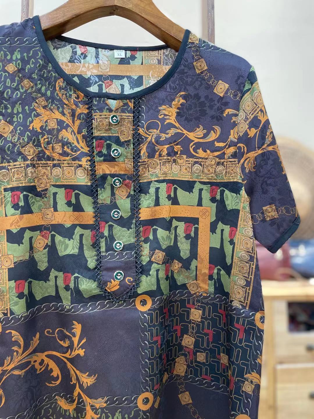 夏季新品真丝透气印花拼接套装 KOUSHANG 小默严选 蔻尚苏州店 夏季新品真丝透气印花拼接套装 KOUSHANG 小默严选 蔻尚苏州店