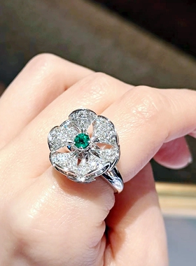 925纯银扇子花簇女立体花朵礼物