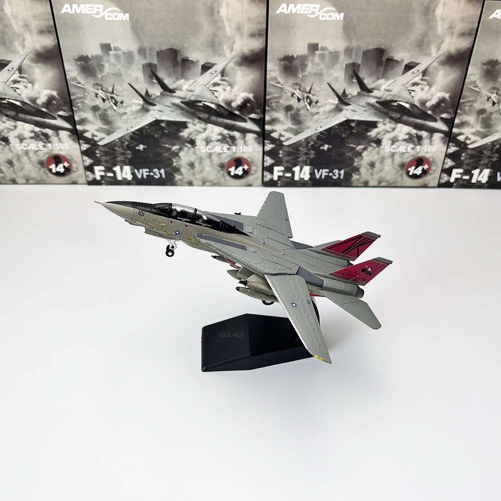 1/100 美军F14炸弹猫舰载机F-14战斗机仿真合金飞机模型成品摆件