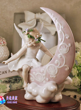 英国sviv陶瓷生日月亮天使摆件