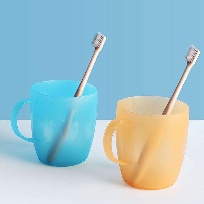 茶花大号鼓形漱口杯刷牙杯牙缸洗漱杯450ml带手柄塑料透明水杯口,淘宝优惠券,粉丝福利购,淘宝优惠卷