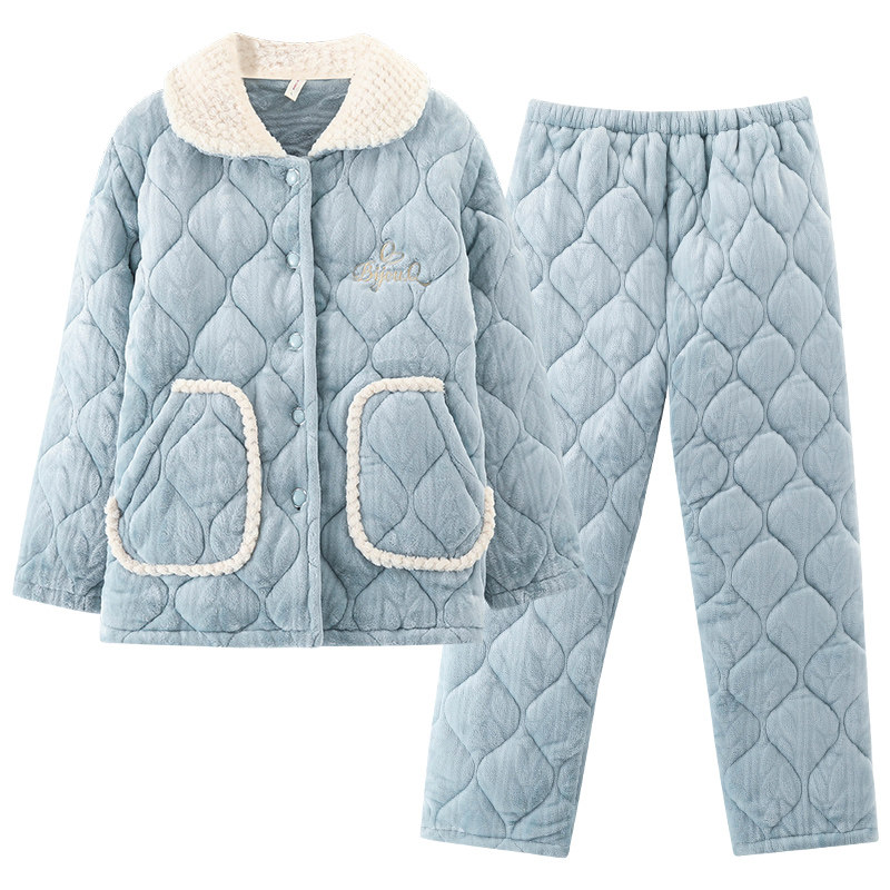 芬腾可安加厚加绒三层夹棉睡衣女士冬季珊瑚绒2025新款家居服冬款,淘宝优惠券,粉丝福利购,淘宝优惠卷