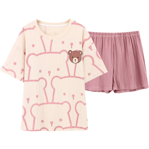 夏季情侣装睡衣女夏款女士短袖纯棉可爱男款夏天薄2025新款家居服 - 图3