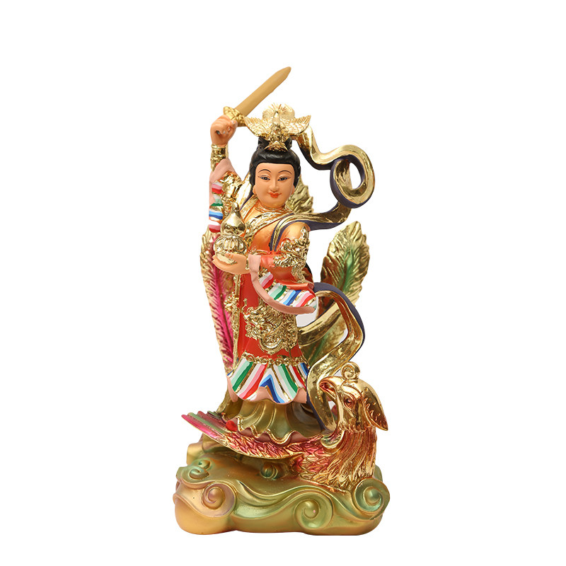 供奉寺庙凤九天玄女圣母娘娘神摆件12寸坐九天玄女神像30cm佛像