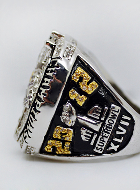 现货乌鸦超级碗美式风锆石戒指