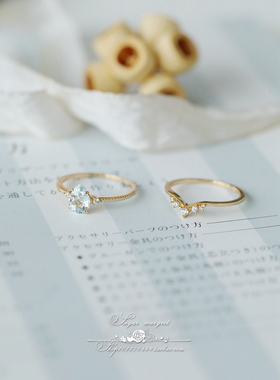 天空蓝托帕石镀金金戒指