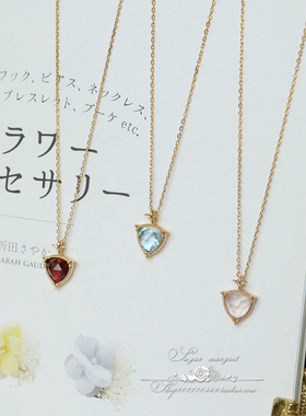 石榴石项链925纯银十字链女